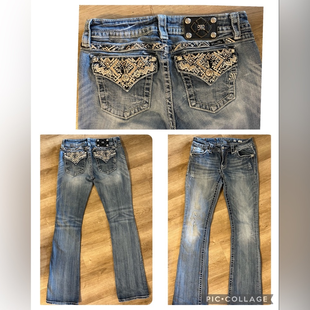 Miss Me Embellished Bling Boot Cut Jeans Size 29